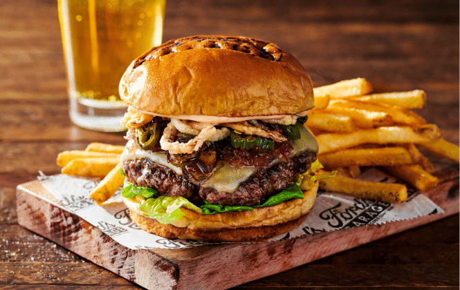 burger and fries